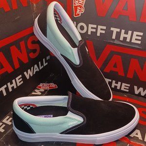 Vans Skate Slip On Mint Green Black Size US 11.5 Men New VN0A5FCAM2T Sneakers
